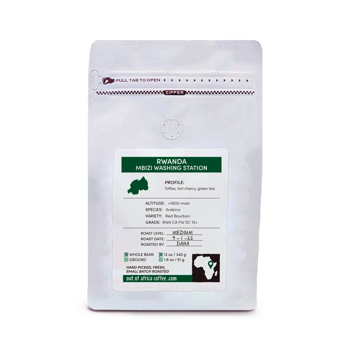 Rwanda Organic - Mbizi Washing Station - White quality 12 ounce bag