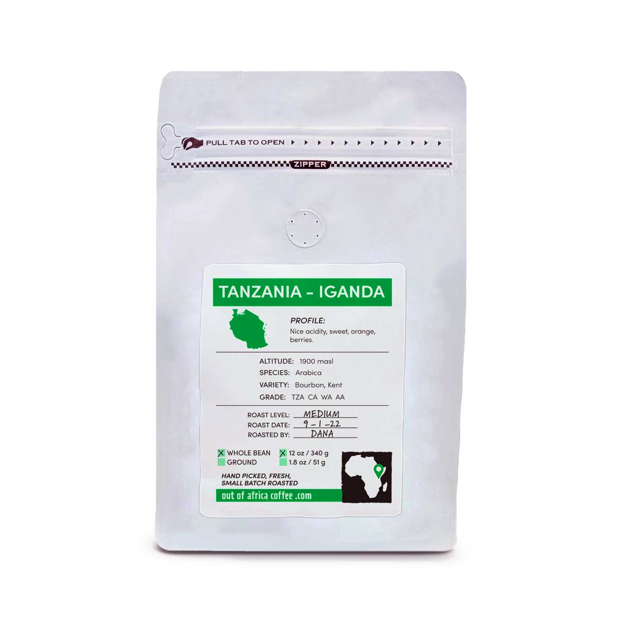 Tanzania Iganda - White quality 12 ounce bag 